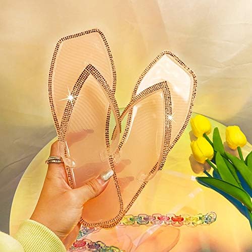Lените папучи летни обични чевли Флип-лизгачки сандали Womenените надвор од кристалните апостолки модни папучи за жени