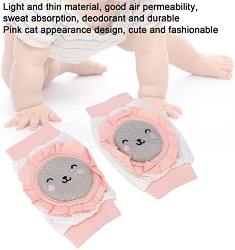 Gининг 2 парчиња подлошки на коленото, унисекс бебешки мали деца, Кнепедас, дише еластично памучно памучно бебе колено, задебелно, го заштити