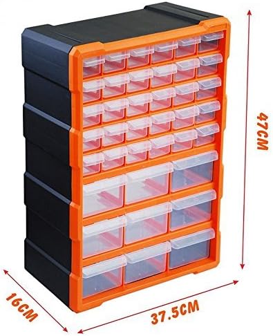 39 Организатор на кабинети за складирање на мулти фиоки Топинд Пластични делови за складирање wallид за складирање на хардвер за
