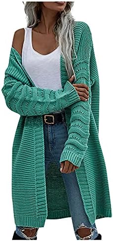 Отворени полиестерски џемпери со долги ракави, Лади, пролетен пролет без карфиганс тенис цврста вежба пријатна есенска палто