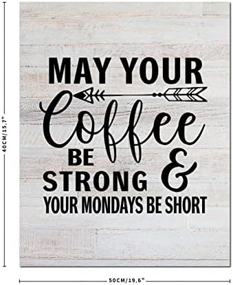 Нека вашето кафе е силно, а вашите понеделник да биде кратки рустикални дрвени правоаголници дрво знаци Плакета инспиративни цитати