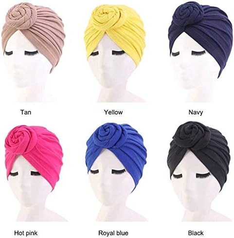 Wpyyi 6 бои памучна хауба за глава капачиња за коса стилизирање на капакот за обвивка за капачиња за капаци на ноќна капа природна кадрава