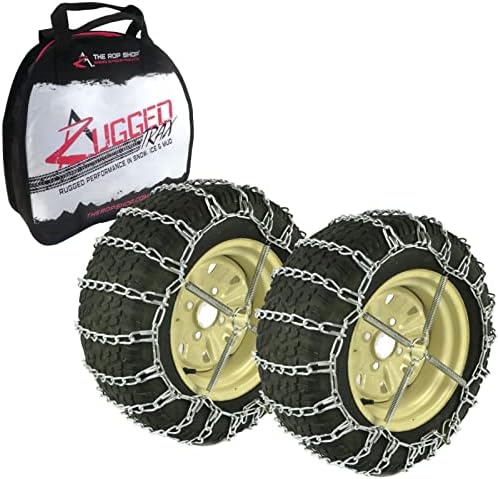 Продавницата РОП | 2 ланци на гуми за гуми и затегнувачи на врски за Kawasaki ATV UTV со 25x12x12 ATV гуми