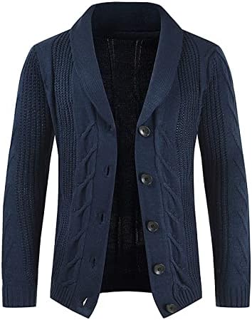 Топол џемпер за мажи, моден скут лесен кардиган палто долг ракав тенок плетен џемпер плус џемпери со големина