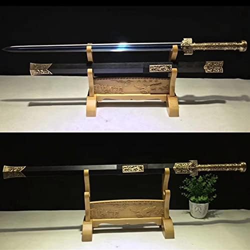 Shzbzb Swords Најдобриот Гарде убав кинески кунгфу jian меч Катана многу остра сина сина висока манган челик сечило бакарна рачка со целосен танг