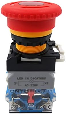 Ezzon LA38 Итни стоп-стоп светлосна моќност 22мм прекинувачи глава на печурки на прекинувач за LED LED LA38-11ZSD40 220V 24V LAY38-11D
