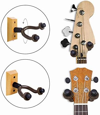 Закачалка за гитара wallид 6 пакет, држач за закачалка за гитара од тврда дрво, држач за кука со завртки - лесен за инсталирање - одговара
