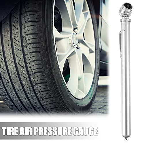 X Autohaux 2 парчиња 10-100psi двојна глава од не'рѓосувачки челик пенкало гума гума за гума на воздухот мерач на притисок на воздухот