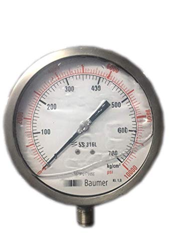 Мерач на притисок: Пополнет со глицерин, двојна скала 0-700 бар и 0-10000 psi, 100 мм бирање