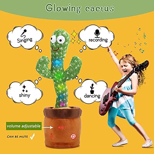 Волумен на миоодам прилагодлив танцувачки кактус што зборува кактус бебиња играчки, пеење кактус го повторува она што го велите пеење