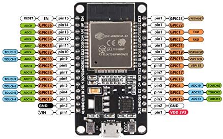 Аокин ESP32 ESP-WORT-32 Одбор за развој 2,4 GHz WiFi и Bluetooth Dual Cares MicroController ESP-Wroom-32 чип за Arduino Nodemcu, 1 парчиња