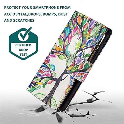 Куќиште За Паричник SLLMYYX Компатибилно Со Samsung Galaxy A54 5G, Цртање Во Боја Pu Кожен Џебен Случај Со Патент Kickstand 9 Слотови За