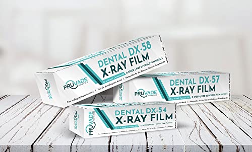 Pruvade Стоматолошки Рендгенски Филм | Возрасни, Големина 2 | D Брзина DX-58 Винил Пакување Еден Филм, Стоматолошки Интраорални Xray Филм