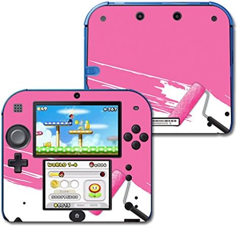 Moidyskins кожата компатибилна со Nintendo 2DS налепници за налепници розови ролери за боја