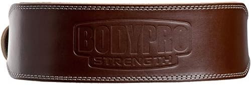 Јачина на BodyPro Оригинална кожа дебела 10 мм - единечен појас за кревање тежина на тешка тежина за мажи и жени - стабилизирајќи ја поддршката