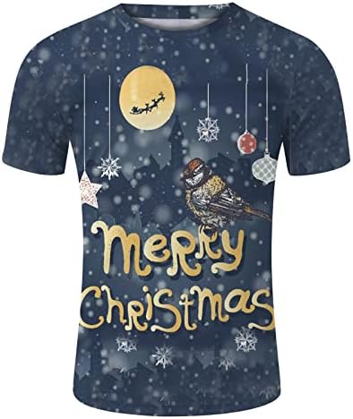Машки маици на ЗДДО Божиќ Дедо Мраз Снегулка за печатење Војник за кратки ракави на врвови смешни Божиќни мускули новини за забави, спортови, лабава