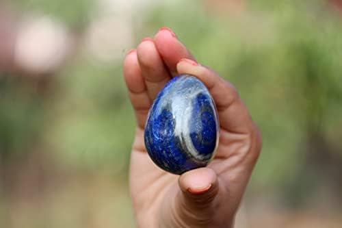 Jet Natural Lapis Lazuli Gemstone Egg 45-50 mm A+ рачен врежан кристален олтар заздравување Посветена фокус духовна чакра чистење