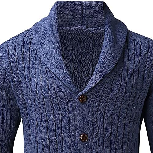 Gdjgta машки кардиган џемпер редовно вклопуваат случајни кабелски плетени џемпери со џебови случајна јакна за мажи