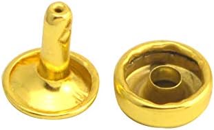 Wuuycoky Golden Double Cap Plan Rivet Chessman Metal Studs Cap 6mm и Post 6mm пакет од 100 комплети