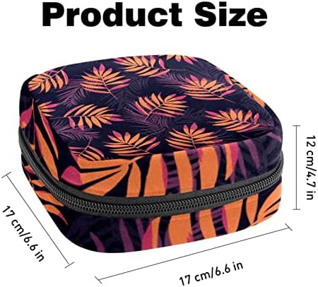 Портокалови темни лисја санитарна торба за складирање на салфетка, менструална торба со торбички за гаќички за гаќички женски производ