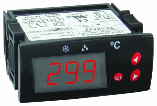 Dwyer Love Series TS2 Дигитален прекинувач за температура, црвен дисплеј, 24 VAC/VDC напон за снабдување, дисплеј ° C