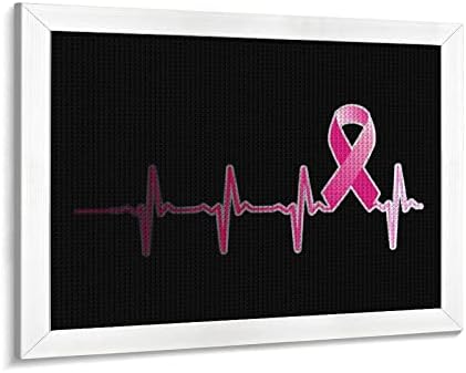 Пинк лента Рак на дојка за рак на дојка Дијамант за сликање на дијаманти за сликање на слика 5D DIY целосна вежба Rhinestone Arts Wallид