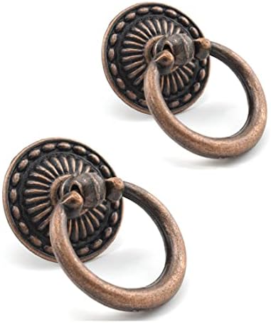 Копчињата Aifeier et Single Doy ги влече рачките Антички црвена бронзена фиока Повлечете прстени за кабинет, фустан и врата