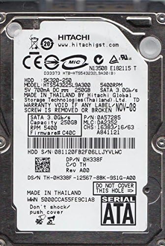 HTS543225L9A300, PN 0A57285, MLC DA2352, Hitachi 250 GB SATA 2.5 хард диск