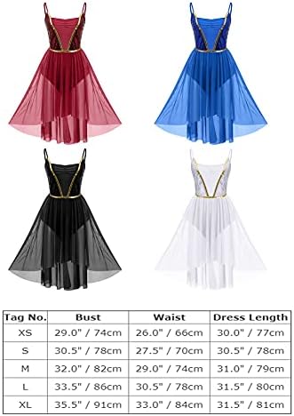 Одасдо жени лирски танц фустан сјајни секвен шпагети каиш меш лале високо ниско здолниште на полите, леотарски фустани