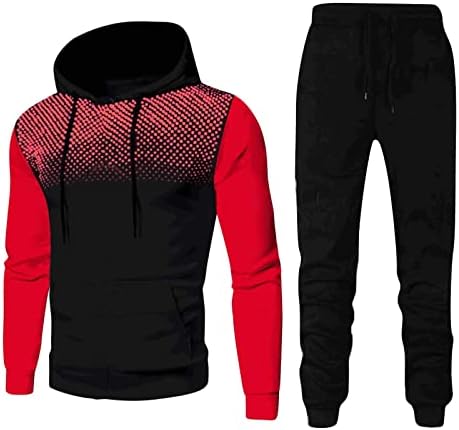 XXBR крпеници за крпеници за мажи, полки точки блок во боја потта за потсети за џемпери спортови 2 парчиња облеки комплети
