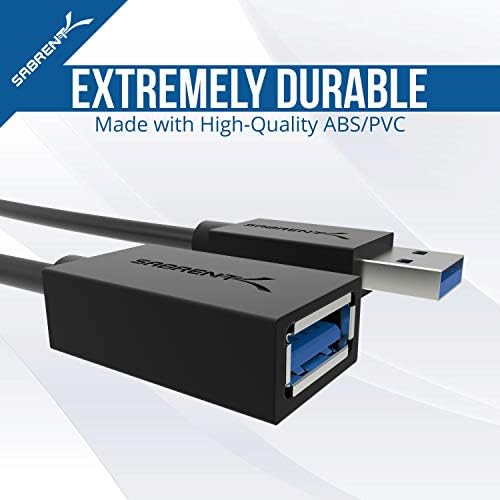 Sabrent USB до сериски DB 9 RS 232 конвертор кабел, плоден чипсет, хектони+ USB 3.0 продолжено кабел за машко до женско [бело] 6 стапки