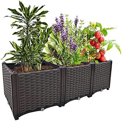 Souwuokoo крена градинарски градинарски кревети за надворешни растенија засадени кутии покачени градинарски кутии растителни садови совршени