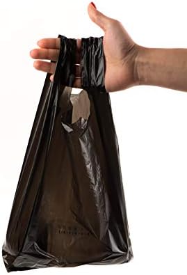 Пластични кеси за црна маица за екологија 3000ct, 1/10 кеси за купување, торби за намирници, поли торби, мулти-употреба, мала големина, торбички