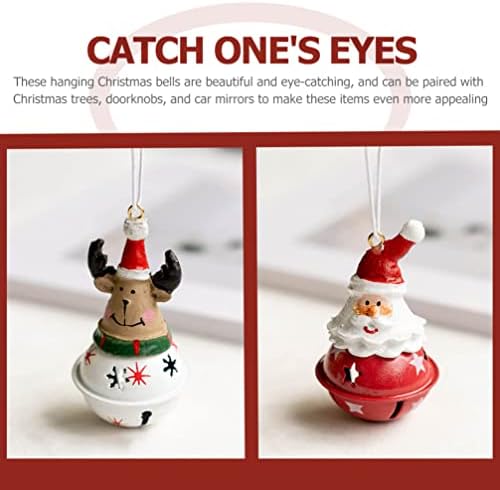 Нолитој 3 парчиња Божиќните Висечки Ѕвона Вклучуваат Снешко Санта Елк Метални Ѕвона Од Џингл За Приврзоци За Новогодишна Елка Празнична Декорација