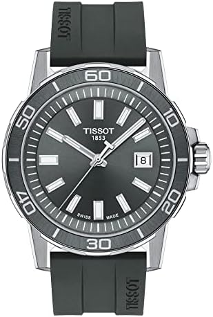 Tissot Mens Supersport Gent 316L не'рѓосувачки челик кутија кварц часовник, сива, гума, 22