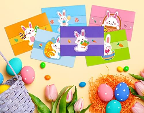 Whatsign Велигденски картички за подароци коверти за деца 6PCS Велигденски мини коверти подароци за подароци држачи