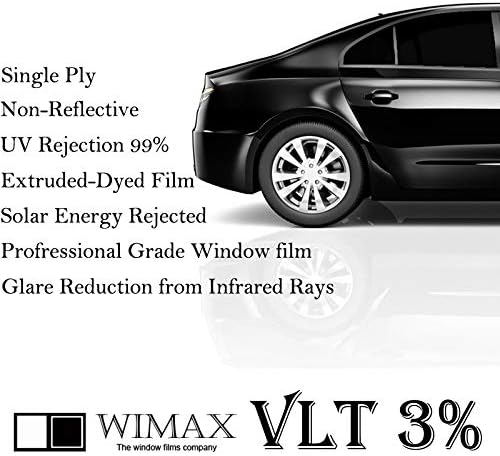 Wimax Limo 3% VLT 24 во x 10 'ft нозе Uncut Roll Window Tint Film Auto Car Home Office Office