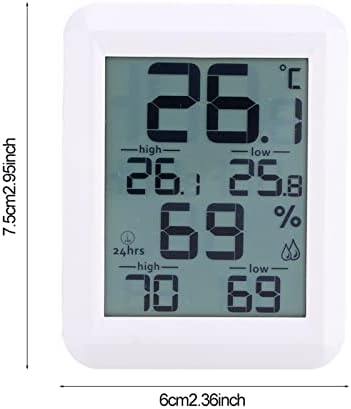 Кауфпарт Дигитален Хигрометар Внатрешен Термометар Монитор За Влажност-Мерач На Температура и Влажност, Внатрешен Монитор за Температура за Удобност.