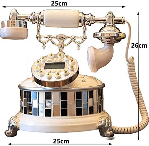 PDGJG Ретро гроздобер антички стил телефон, старомодна телефонска биро бирање фиксна телефон со записи за повици за канцеларија домашна дневна