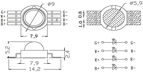 Ephasi 5-100PCS 3W-18W RGB RGBW RGBWW RGBWY RGBWYV LED чип на висока моќност 4/6/8/10/12 ПИНД ЛЕР СТАНСКИ ШАНТИВНИ СВЕТСКИ ИЗВОРИ