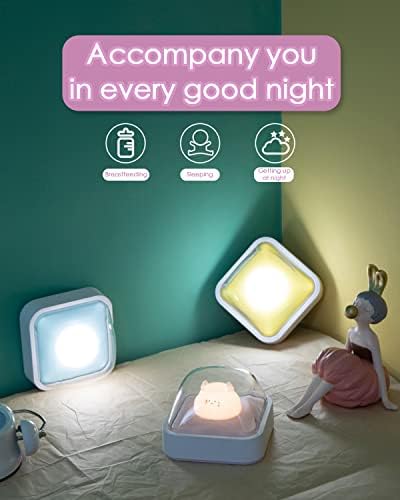 Starstrips LED Tap Night Light, Cutharge Cute Cat Night Lamps, Type-C полнење, 3 режими на бои, задните магнетни, преносни ноќни светла