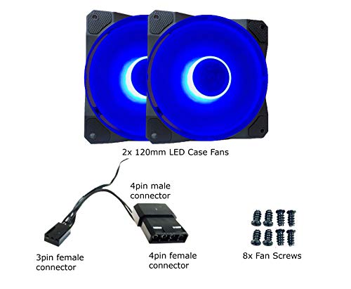 Apevia CO212L-BL Cosmos 120mm Blue LED Ultra Tilent Case Fan W/ 16 LED диоди и анти-вибрациони гумени влошки