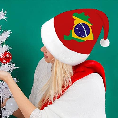 Бразил Знаме Мапа Божиќ Шапка Дедо Мраз Капи Новогодишна Елка Украси Празник Декор Подароци За Возрасни Жени Семејни Мажи