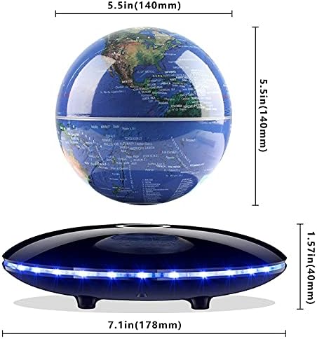 Ruixinda Levitating Globe, Cool Gadgets Magnetic Globes Floating Globe World Map Office Decor со LED лесна база, кул технолошки