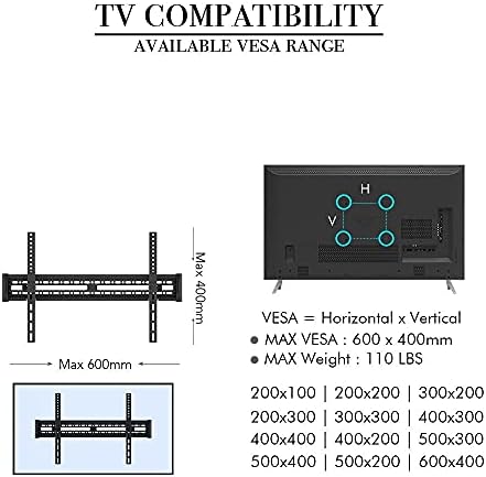 Монитор од не'рѓосувачки челик штанд за повеќето 32-65 инчи рамни заоблени телевизори, ТВ wallиден кабинет застанува до 50 кг наклон на висина,