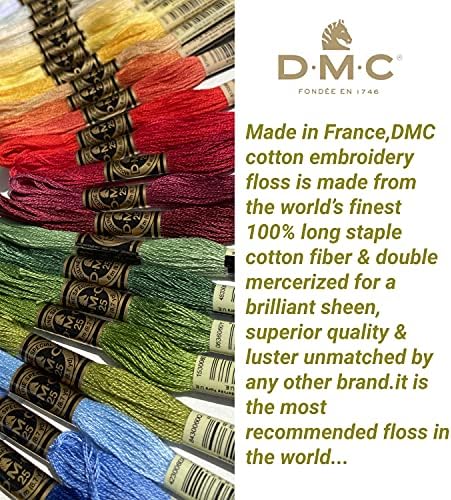 DMC везење конец, комплет за домашни декории, пакет за навој DMC Engridery Charge вклучуваат 36 асортиман на памучни навои пакет со игла
