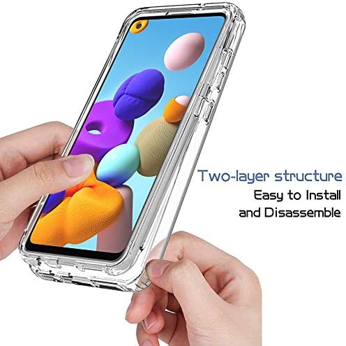 Dzxoui За Samsung A21s Случај И Стакло Заштитник На Екранот, Тешки Ударно Отпорни Браник Хибридни Јасна Tpu Предниот Раб Целосно