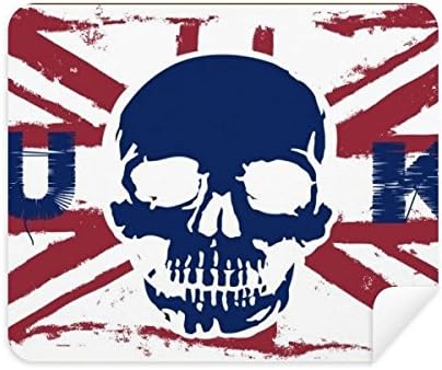 Човечки Скелет Велика Британија Унијата Џек Знаменитост Знаме Чистење Крпа Екран Почиста 2 парчиња Велур Ткаенина