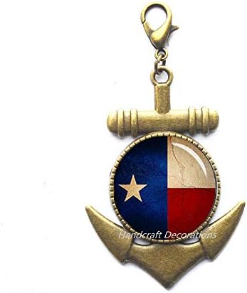 Рачна изработка украси Тексас Државно Знаме Сидро Патент Повлечете, Знаме На Тексас, Персонализирана Сидро Патент Повлечете, Сидро