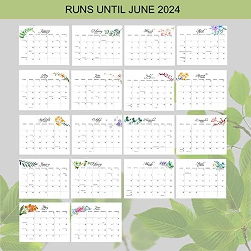 2023 Ѕид Календар, Календар 2023-2024, 18 Месечни Работи од јануари 2023 до јуни 2024 година, Уметнички Сезонски Дизајн На Растенија